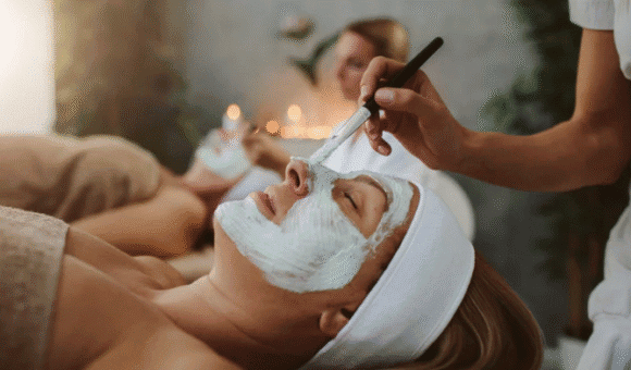 2 ladies at a day spa